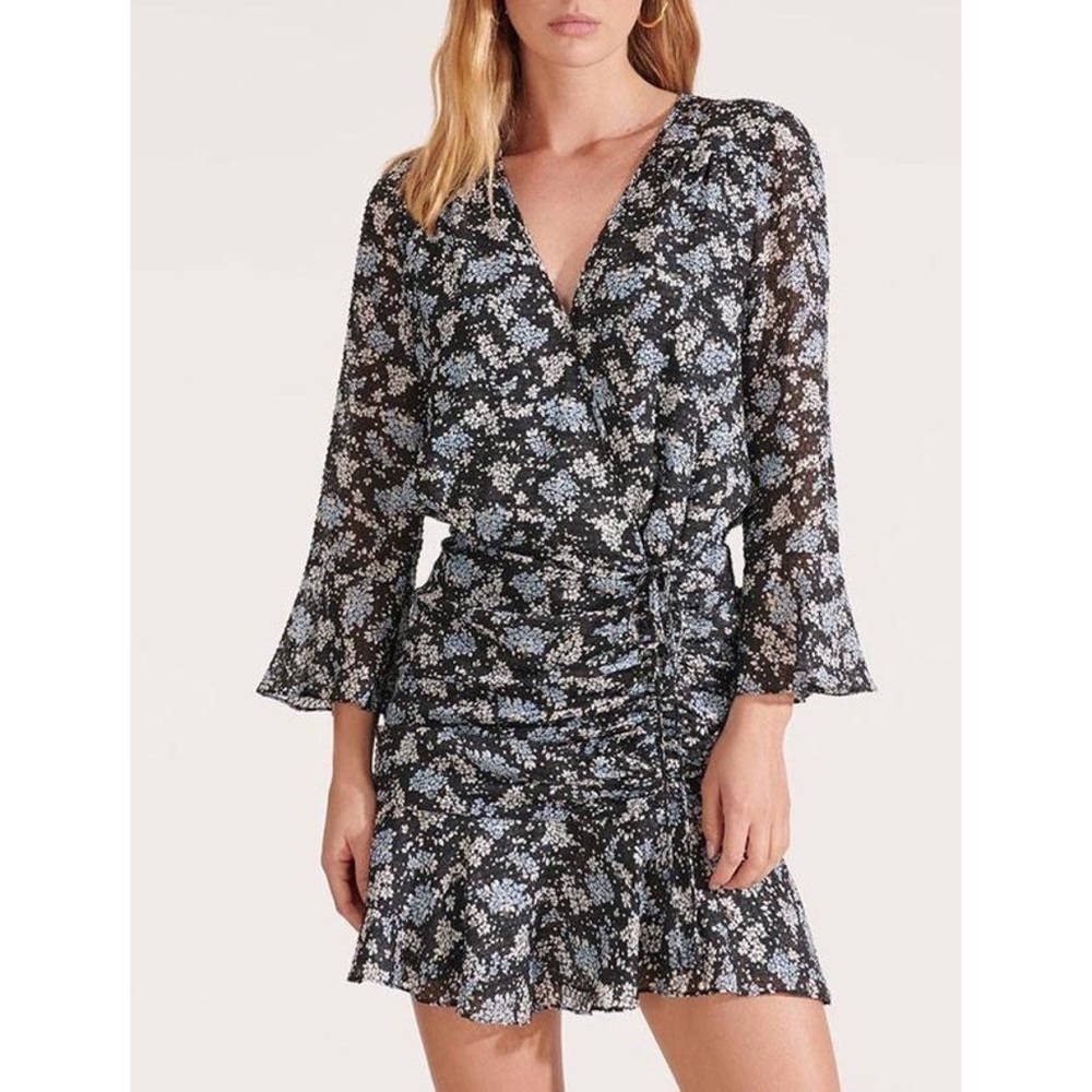 Veronica Beard Sean Ruched Floral-Print Dress
